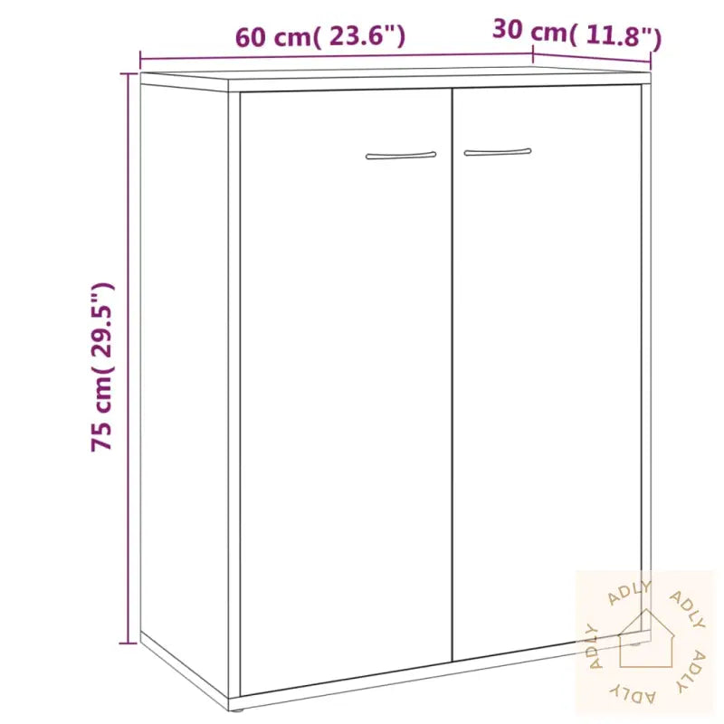Skjenk Brun Eik 60X30X75 Cm Konstruert Tre