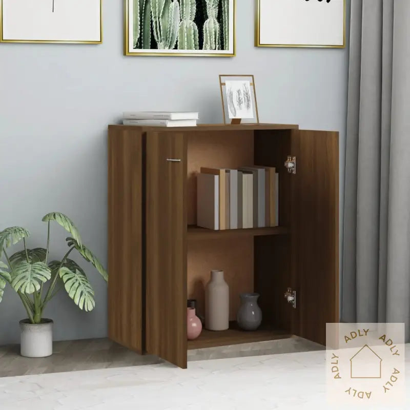 Skjenk Brun Eik 60X30X75 Cm Konstruert Tre