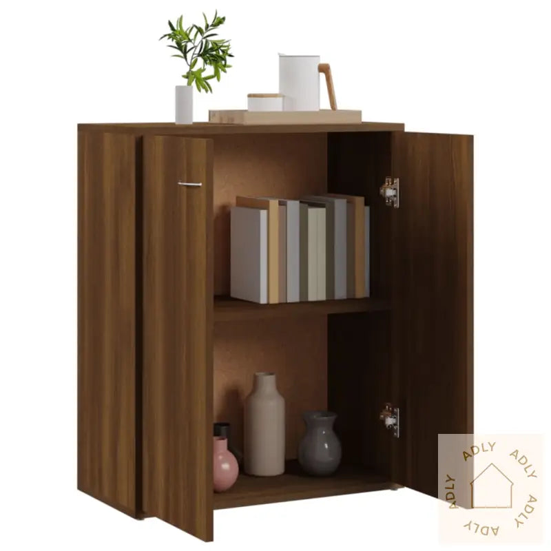 Skjenk Brun Eik 60X30X75 Cm Konstruert Tre