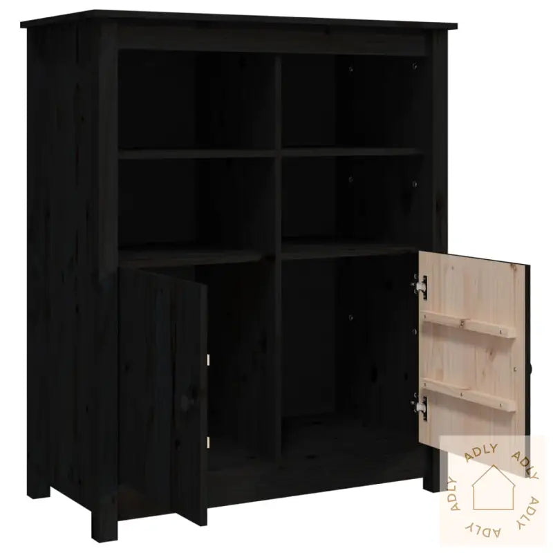 Skjenk Svart 83X41,5X100 Cm Heltre Furu
