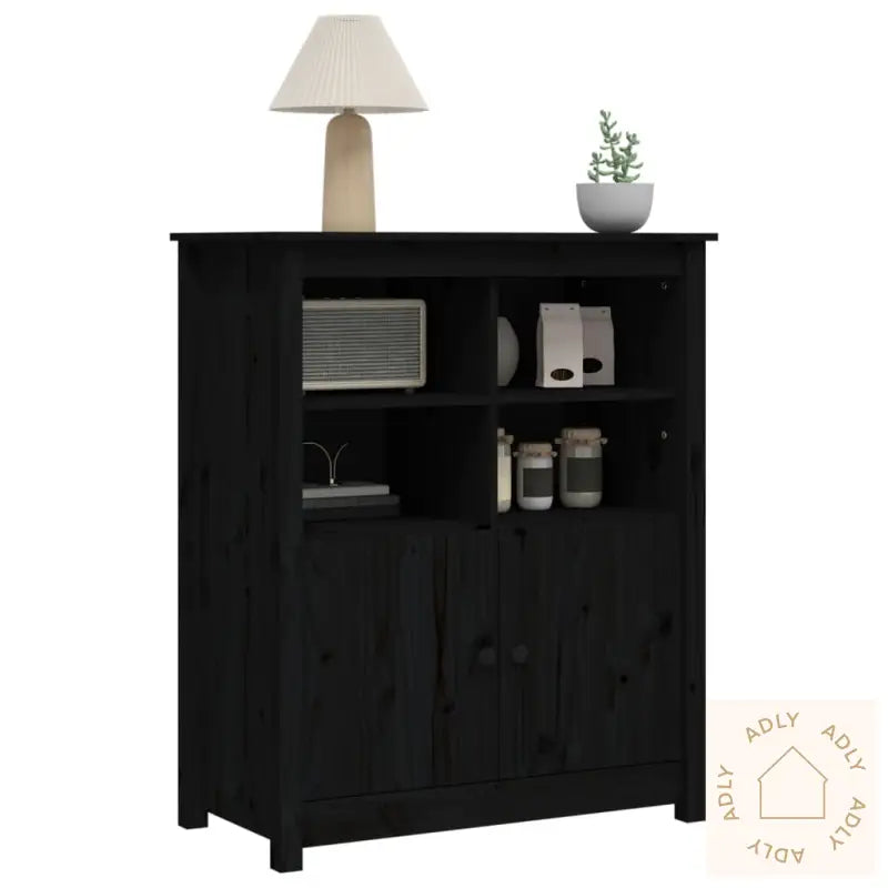 Skjenk Svart 83X41,5X100 Cm Heltre Furu