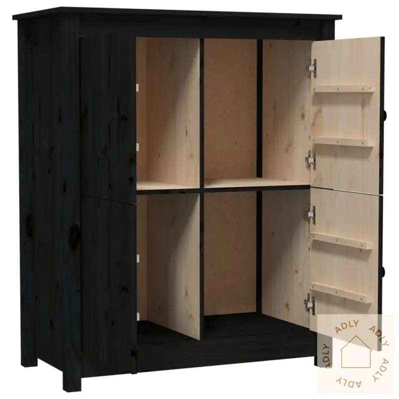 Skjenk Svart 83X41,5X100 Cm Heltre Furu