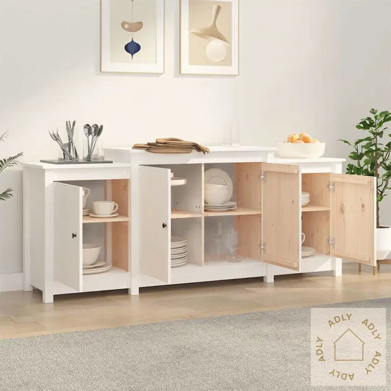 Skjenk Hvit 164X37X68 Cm Heltre Furu