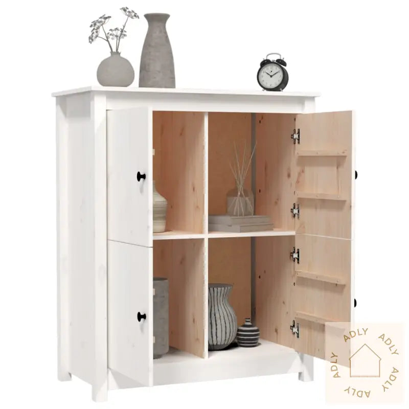 Skjenk Hvit 83X41,5X100 Cm Heltre Furu