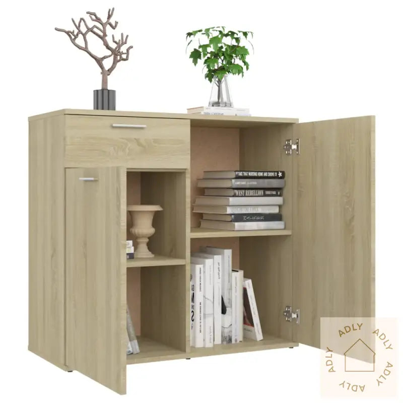 Skjenk Sonoma Eik 80X36X75 Cm Konstruert Tre