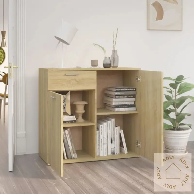 Skjenk Sonoma Eik 80X36X75 Cm Konstruert Tre