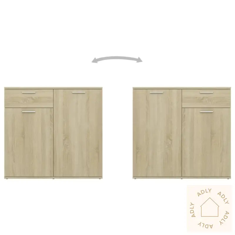 Skjenk Sonoma Eik 80X36X75 Cm Konstruert Tre