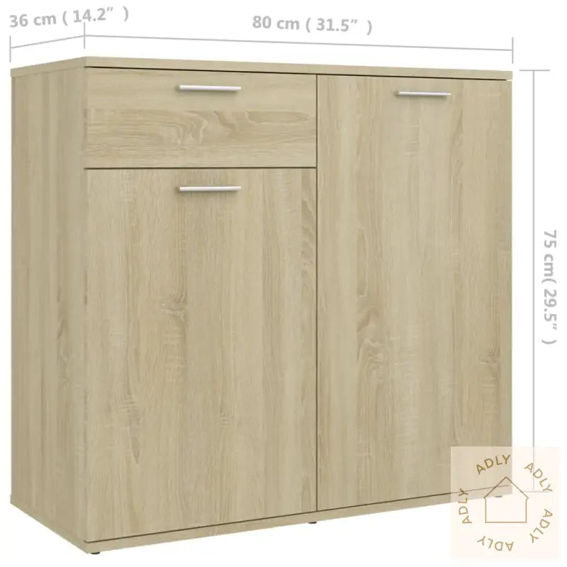 Skjenk Sonoma Eik 80X36X75 Cm Konstruert Tre