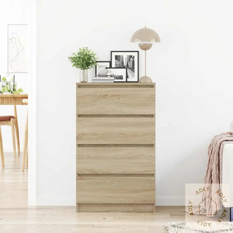 Skjenk Sonoma Eik 60X35X98,5 Cm Konstruert Tre