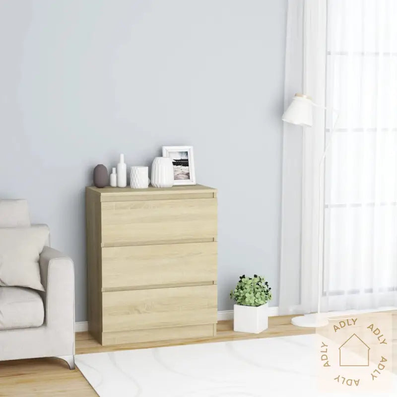 Skjenk Sonoma Eik 60X35X76 Cm Konstruert Tre