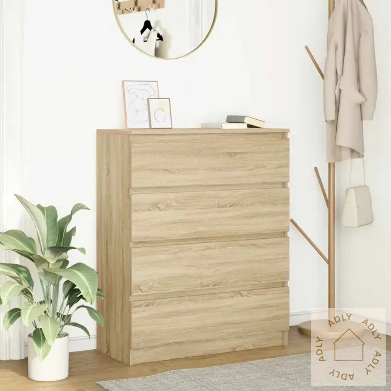Skjenk Sonoma Eik 80X35X99 Cm Konstruert Tre