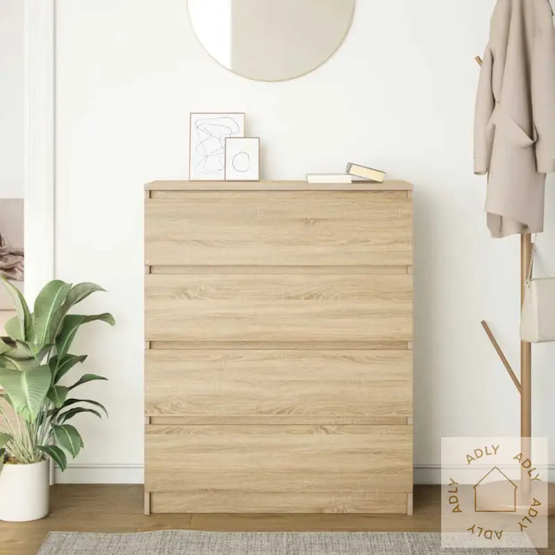 Skjenk Sonoma Eik 80X35X99 Cm Konstruert Tre