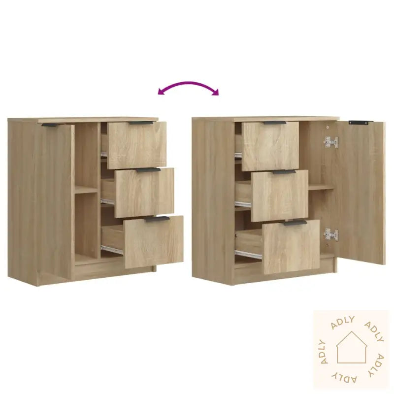Skjenk Sonoma Eik 60X30X70 Cm Konstruert Tre