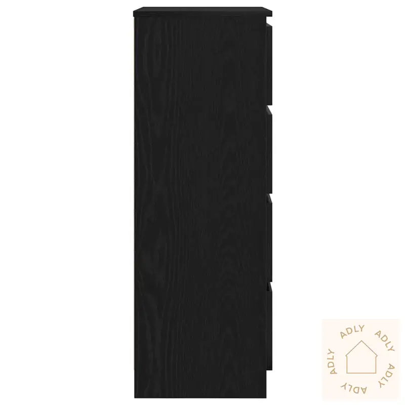 Skjenk Svart Eik 60X35X98,5 Cm Konstruert Tre