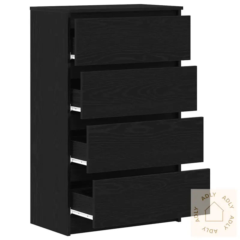 Skjenk Svart Eik 60X35X98,5 Cm Konstruert Tre