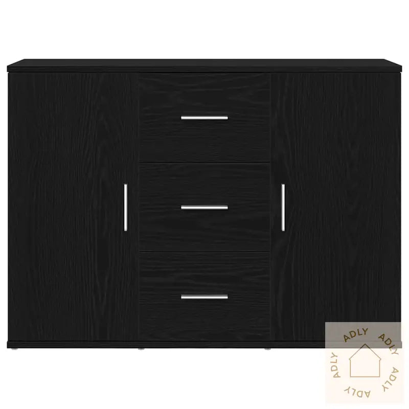 Skjenk Svart Eik 91X29,5X65 Cm Konstruert Tre