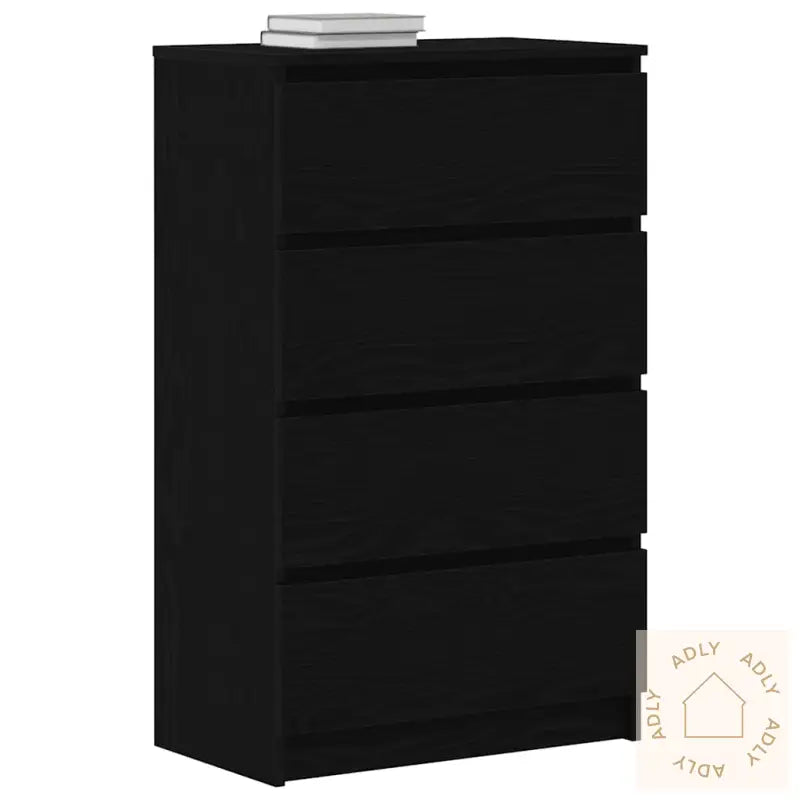 Skjenk Svart Eik 60X35X98,5 Cm Konstruert Tre