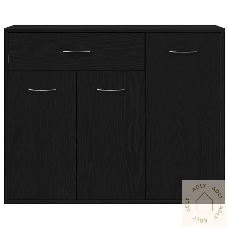 Skjenk Svart Eik 88X30X70 Cm Konstruert Tre