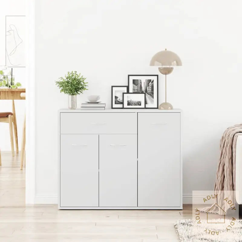 Skjenk Hvit 88X30X70 Cm Konstruert Tre