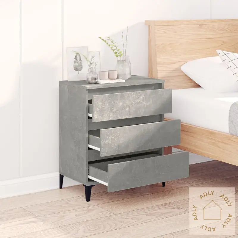 Skjenk Betonggrå 60X35X70 Cm Konstruert Tre