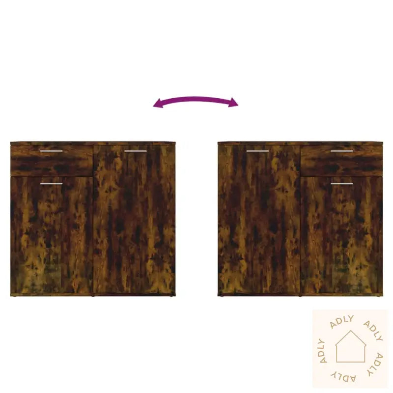 Skjenk Røkt Eik 80X36X75 Cm Konstruert Tre