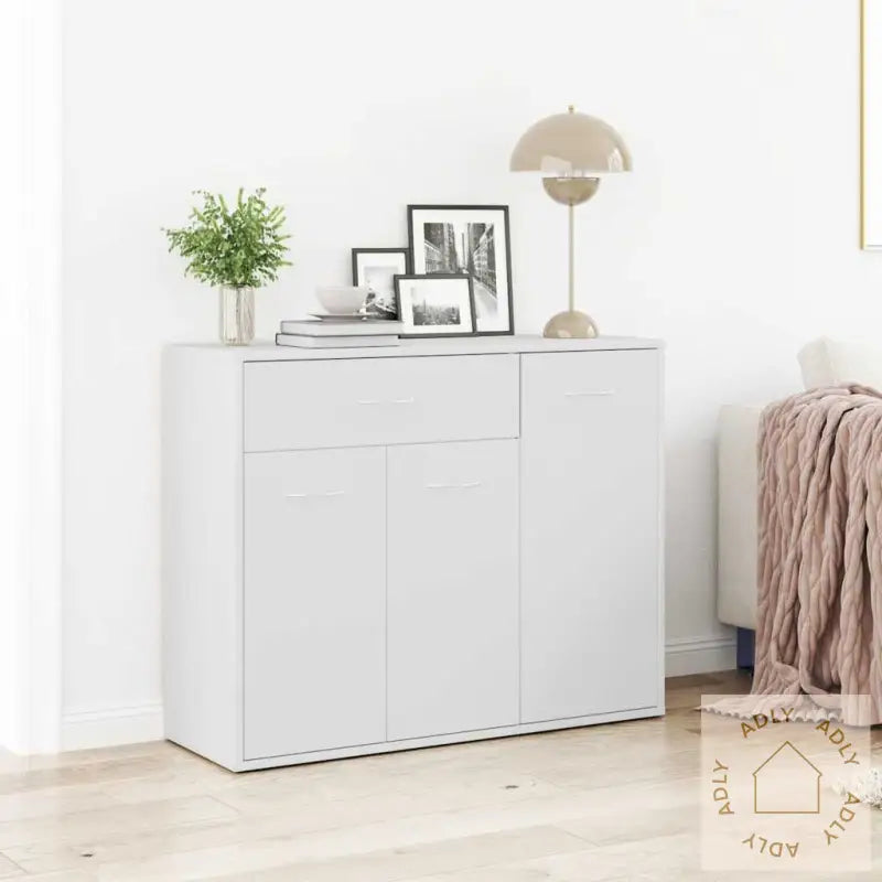 Skjenk Hvit 88X30X70 Cm Konstruert Tre