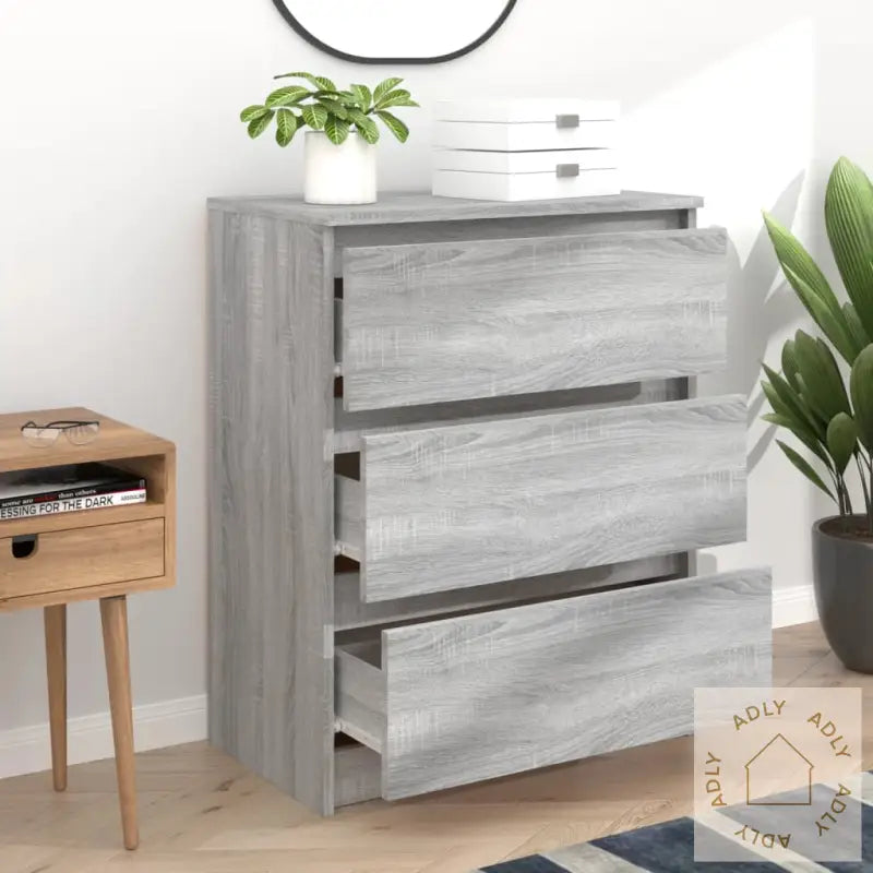 Skjenk Grå Sonoma 60X35X76 Cm Konstruert Tre