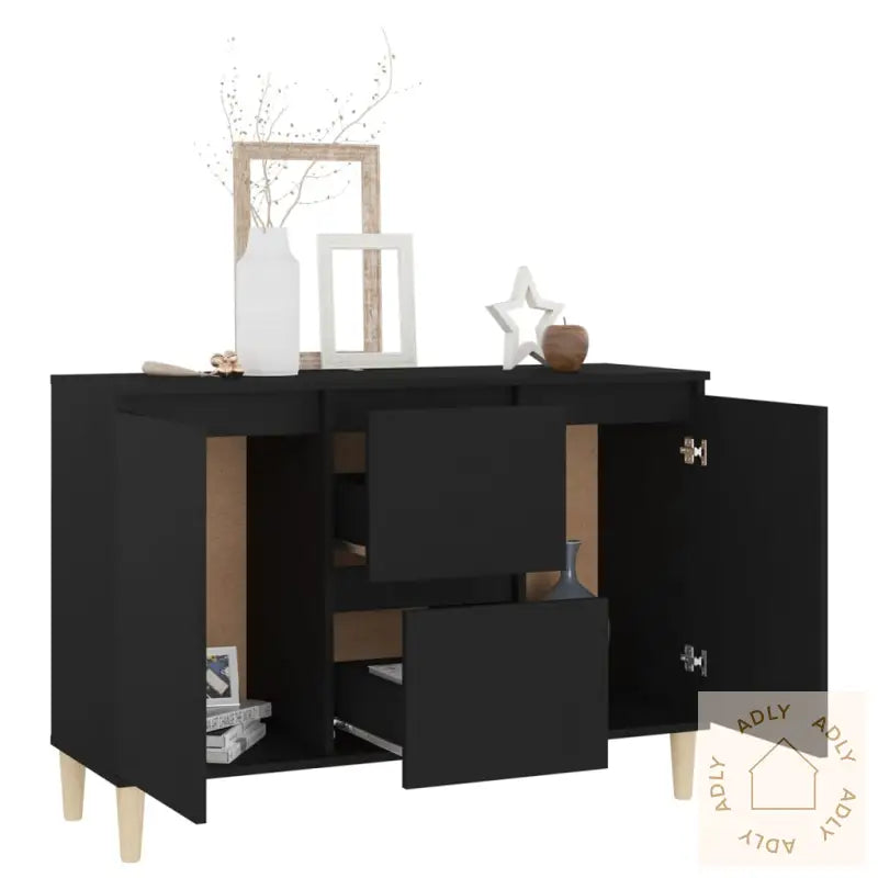 Skjenk Svart 101X35X70 Cm Konstruert Tre