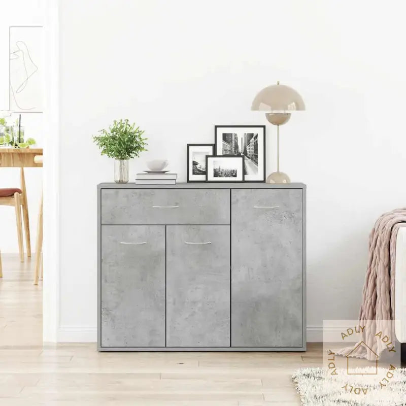 Skjenk Betonggrå 88X30X70 Cm Konstruert Tre