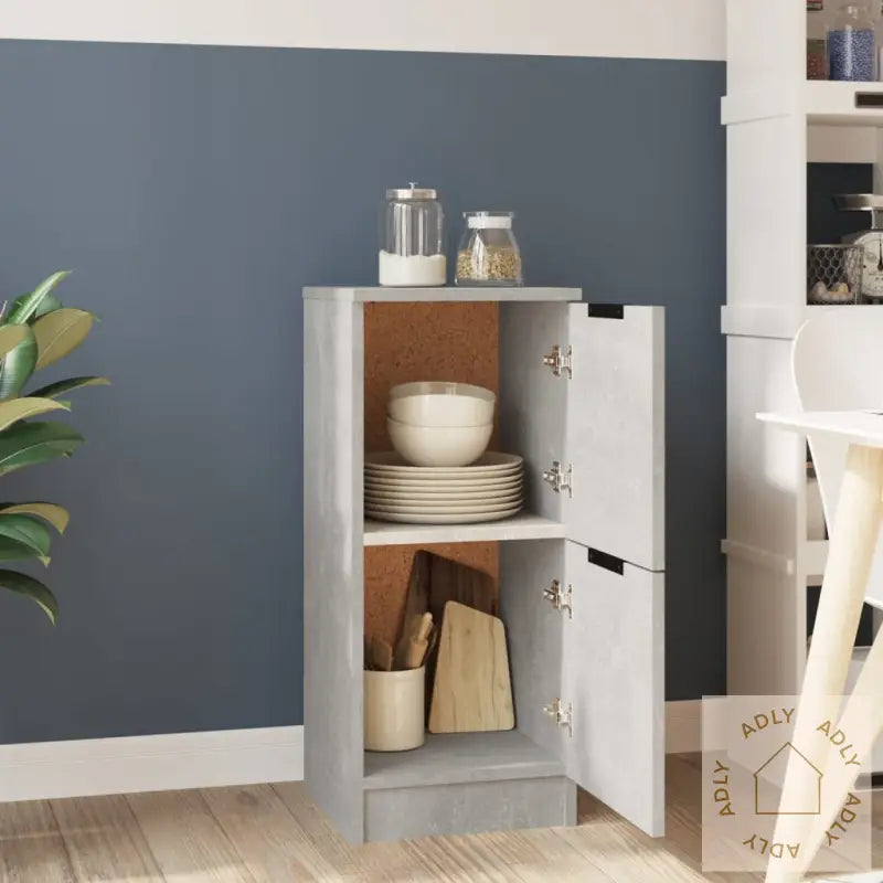 Skjenk Betonggrå 30X30X70 Cm Konstruert Tre