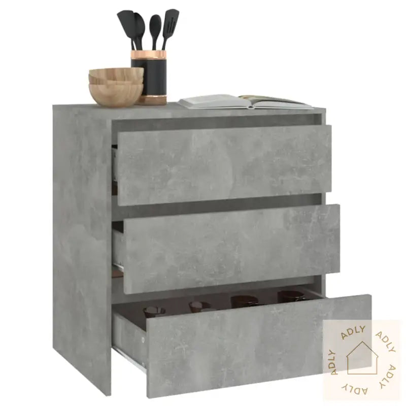 Skjenk Betonggrå 70X41X75 Cm Konstruert Tre