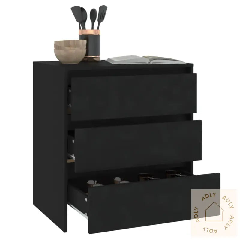 Skjenk Svart 70X41X75 Cm Konstruert Tre