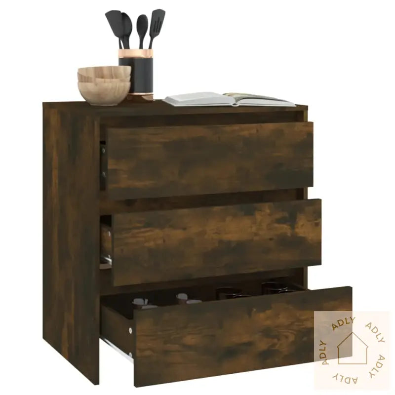 Skjenk Røkt Eik 70X41X75 Cm Konstruert Tre