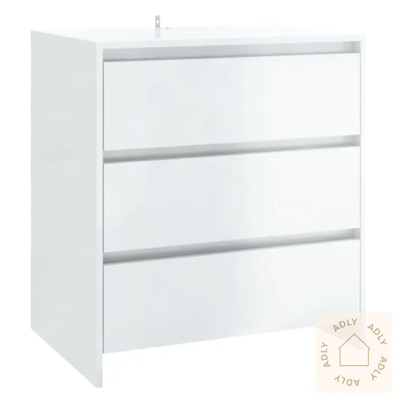 Skjenk Høyglans Hvit 70X41X75 Cm Konstruert Tre