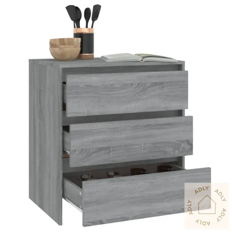 Skjenk Grå Sonoma 70X41X75 Cm Konstruert Tre