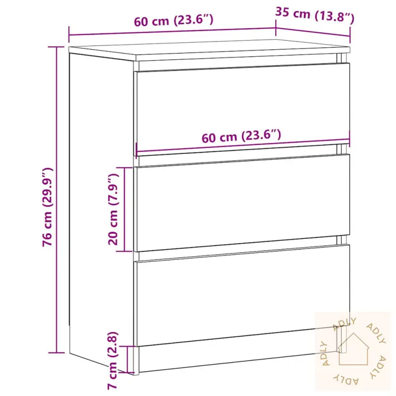 Skjenk Svart 60X35X76 Cm Konstruert Tre
