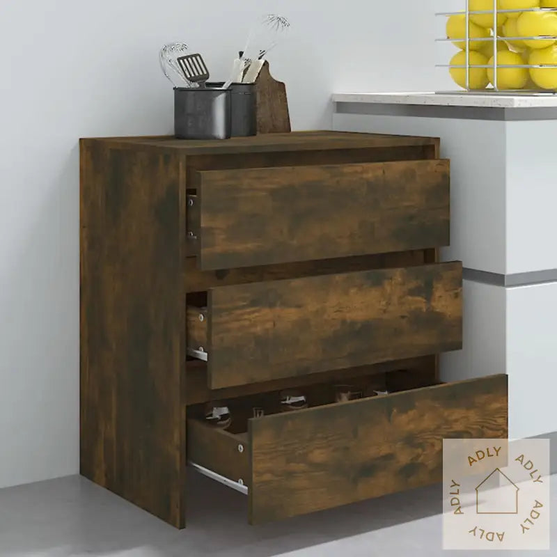 Skjenk Røkt Eik 70X41X75 Cm Konstruert Tre