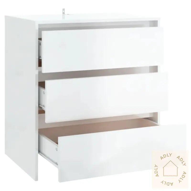 Skjenk Høyglans Hvit 70X41X75 Cm Konstruert Tre