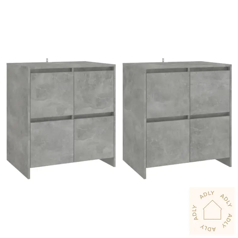 Skjenker 2 Stk Betonggrå 70X41X75 Cm Konstruert Tre