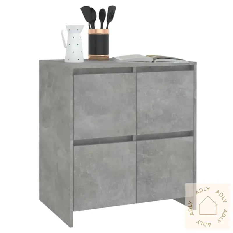 Skjenker 2 Stk Betonggrå 70X41X75 Cm Konstruert Tre