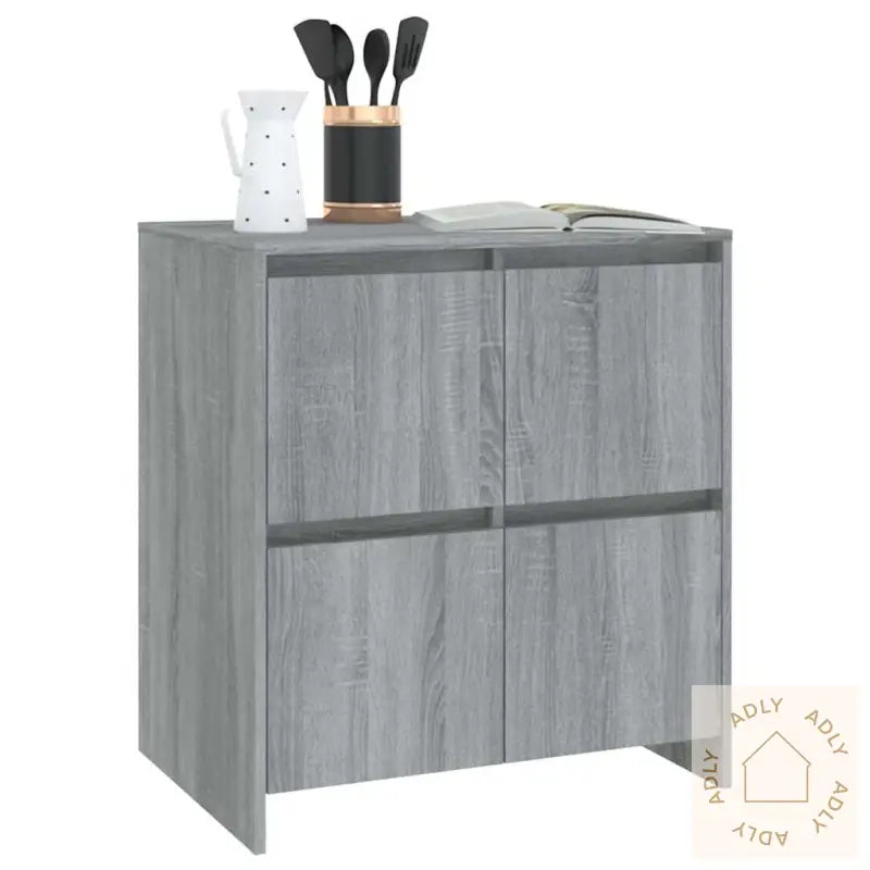 Skjenker 2 Stk Grå Sonoma Eik 70X41X75 Cm Konstruert Tre
