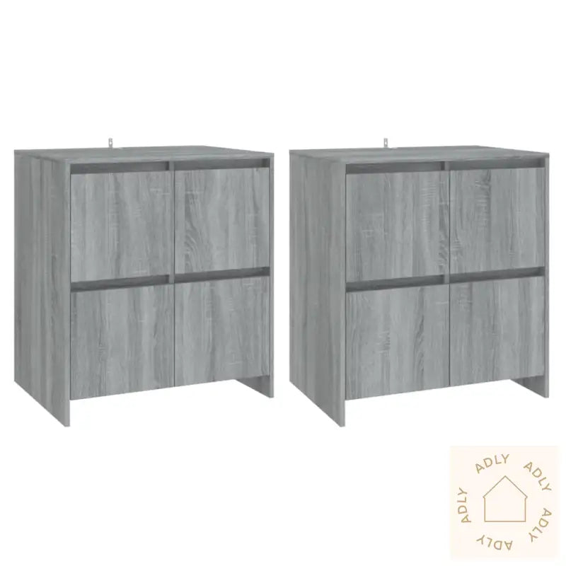 Skjenker 2 Stk Grå Sonoma Eik 70X41X75 Cm Konstruert Tre