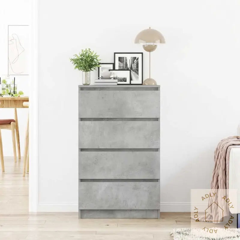 Skjenk Betonggrå 60X35X98,5 Cm Konstruert Tre