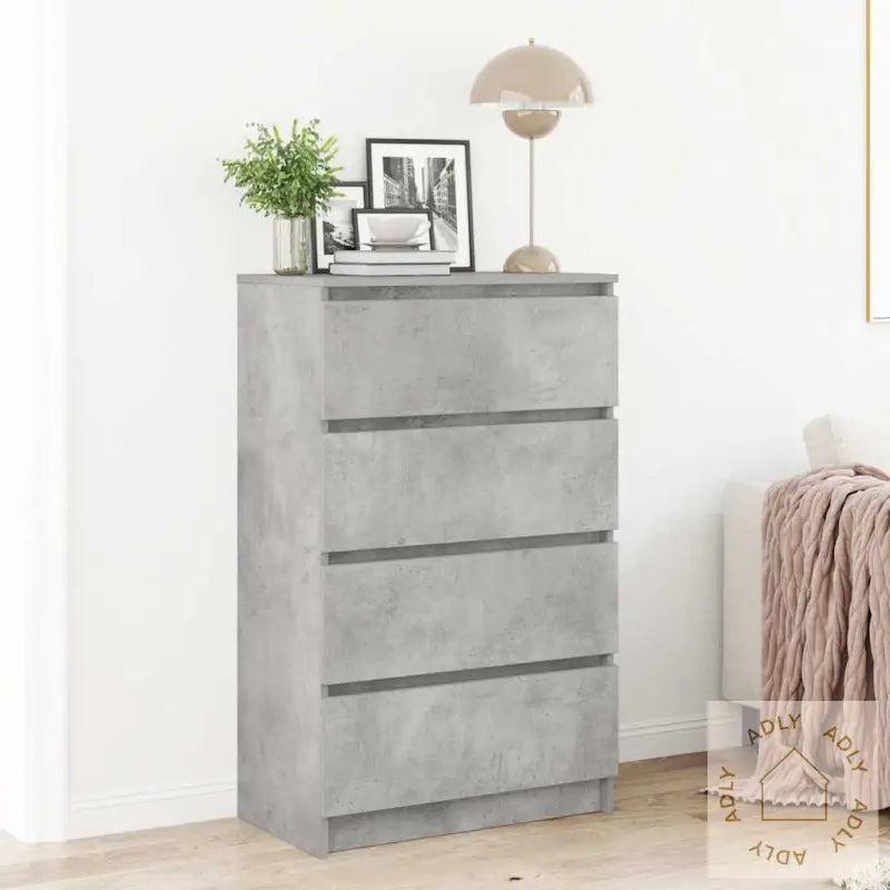 Skjenk Betonggrå 60X35X98,5 Cm Konstruert Tre