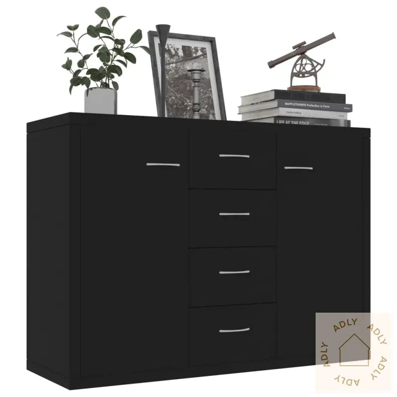 Skjenk Svart 88X30X65 Cm Konstruert Tre