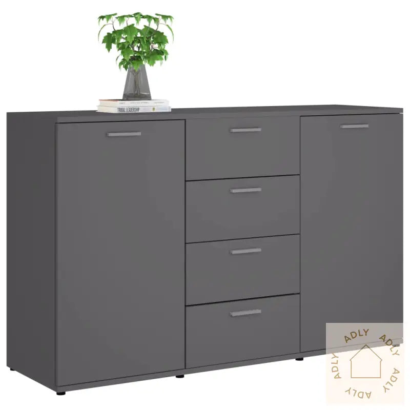 Skjenk Grå 120X35,5X75 Cm Konstruert Tre