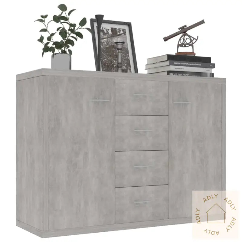 Skjenk Betonggrå 88X30X65 Cm Konstruert Tre