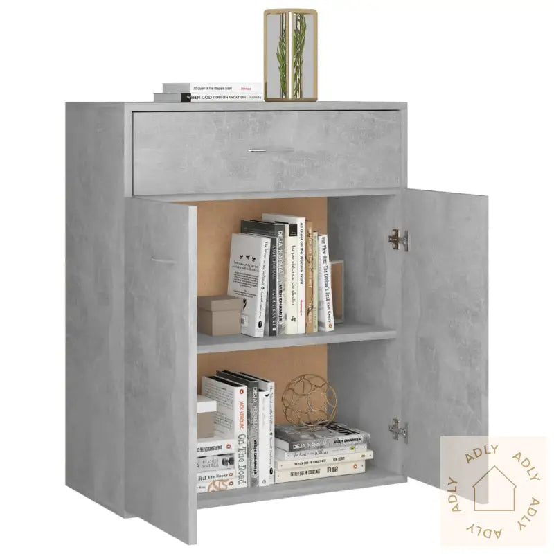 Skjenk Betonggrå 60X30X75 Cm Konstruert Tre