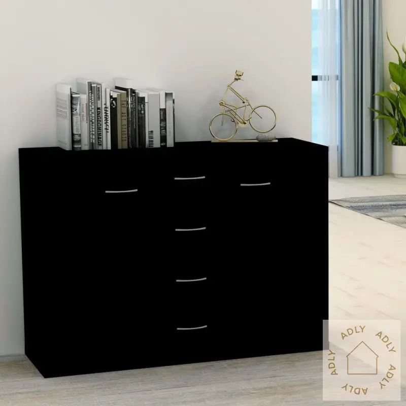 Skjenk Svart 88X30X65 Cm Konstruert Tre