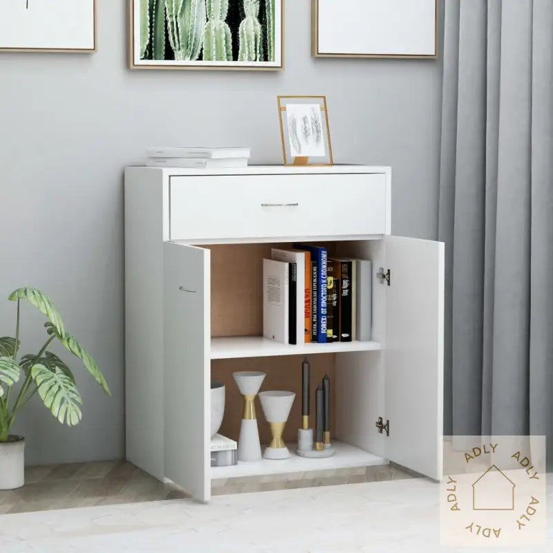 Skjenk Hvit 60X30X75 Cm Konstruert Tre